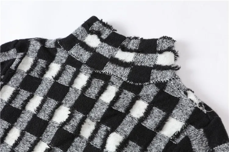 [MENKAY]New High Quality Striped Turtleneck Women Sweater Autumn Winter Long Sleeve Jumper Knitted Loose Fashion Pullover