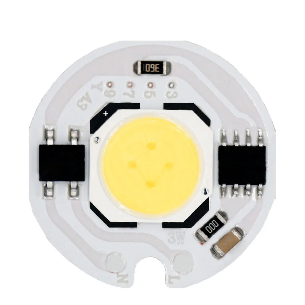 Светодиодный светильник COB 3 Вт 5 7 9 15 чип SMD светодиодный RGB СВЕТОДИОД AC220 в драйвер