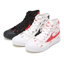 Воин WXY-A350G прогулочная обувь с принтом для мужчин и женщин; Классическая обувь с высоким берцем для скейтбординга; резиновая спортивная обувь