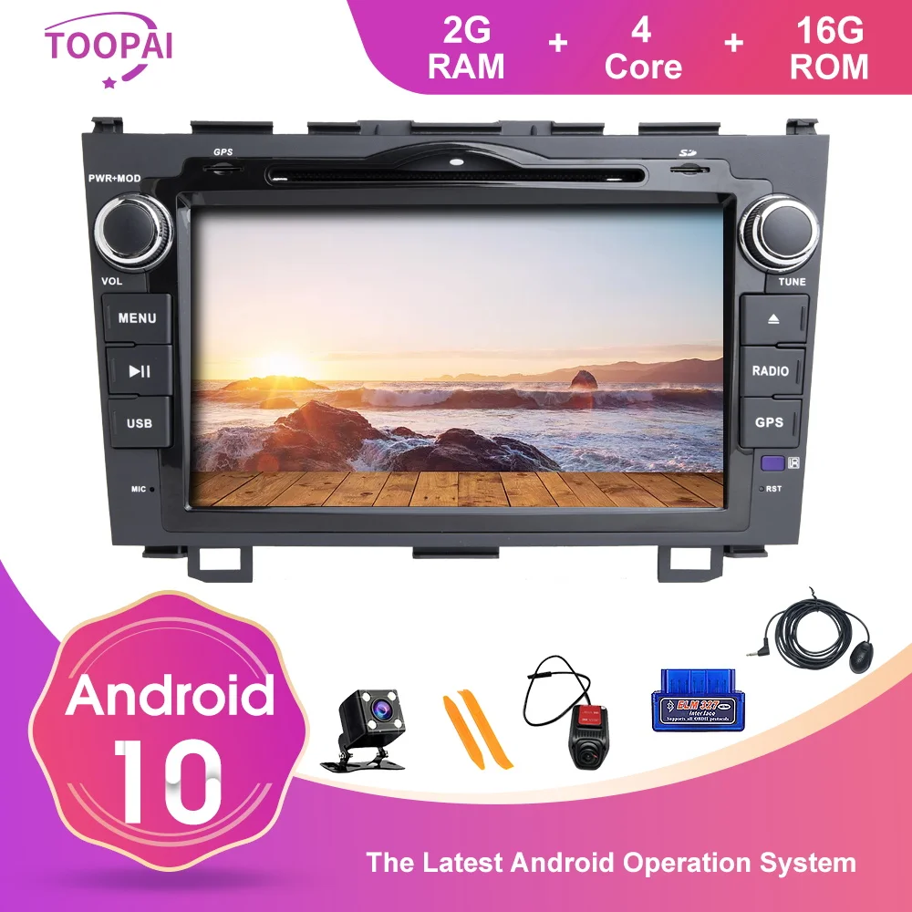 Мультимедийный проигрыватель TOOPAI Android 10 для HONDA CRV 3-го поколения 2007-2012 GPS-навигация