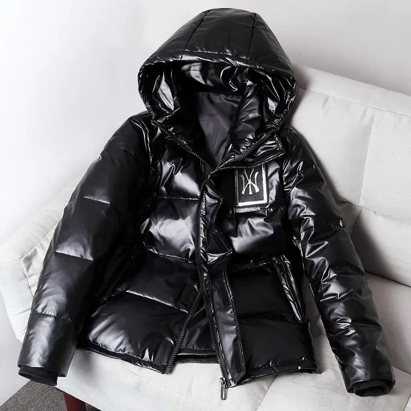 

Bright down jacket men's new Korean thickened hooded warm short jacket in winter of 2020