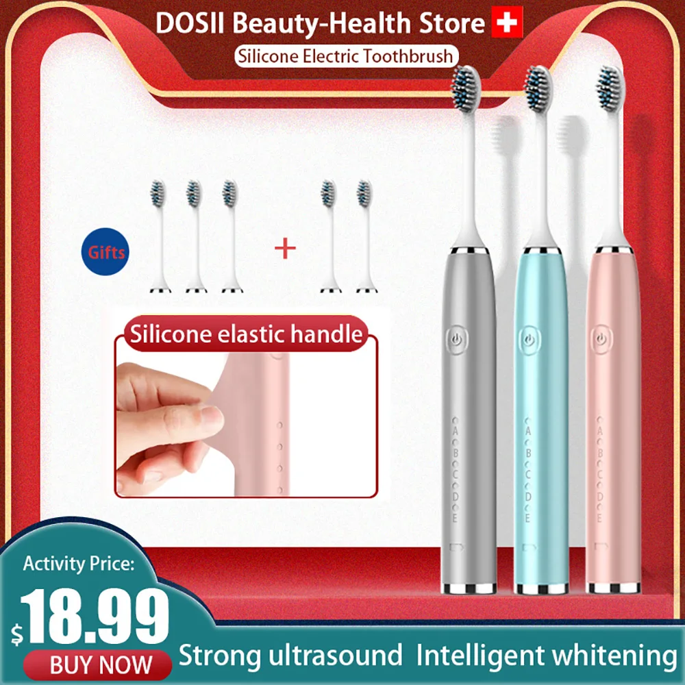 

Sonic Electric Toothbrush USB Charging Adult Toothbrush High Quality Intelligent Chip IPX7 Waterproof Clean Protect Gingival