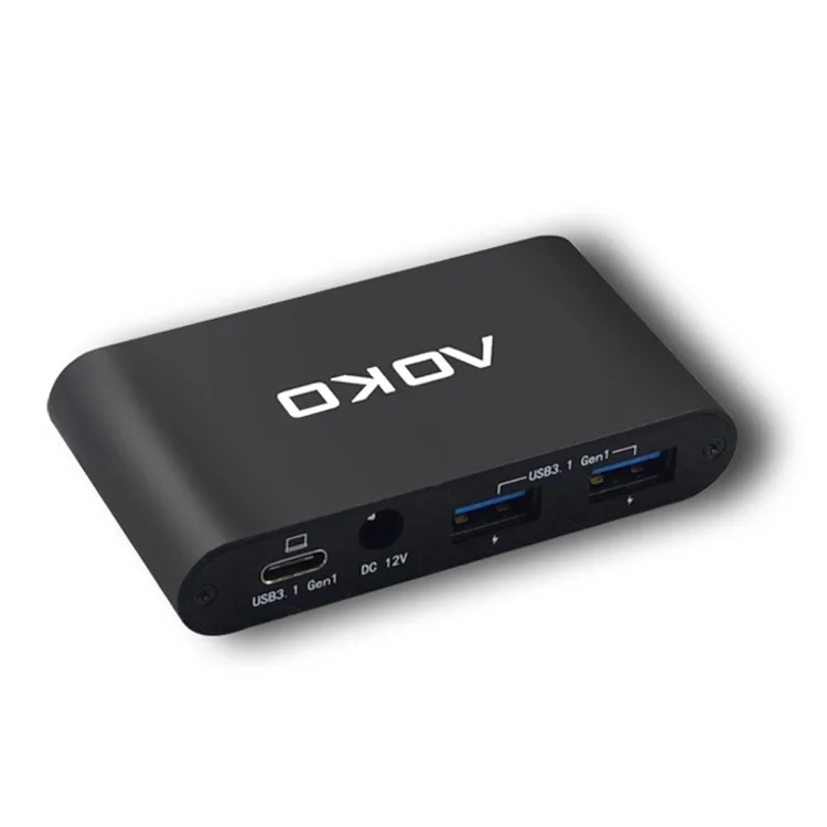 

Aoko usb c 3.0 Dual-Port Cable Seperater Hub Expanding Aluminium Alloy Hard Drive Card Reader Computer Docking Station