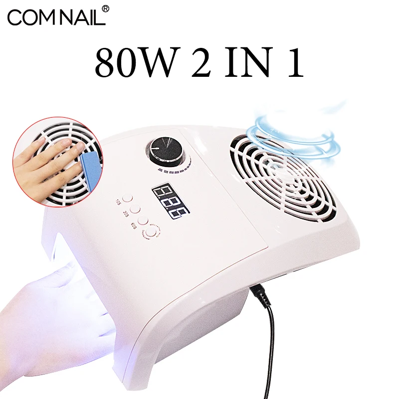 Bolsas de pó Coletor de Poeira Equipamento da Arte do Unha para o Salão de Beleza 2 em 1 Led para Manicure com 2 Lâmpada Secagem Polonês Uso Ferramenta 80w uv Gel