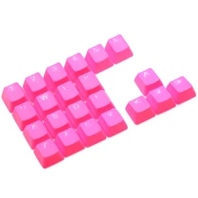 taihao Rubber Gaming Keycap Set Rubberized Doubleshot Cherry MX OEM Profile 22 key magenta purple Neon Green Yellow Light Blue
