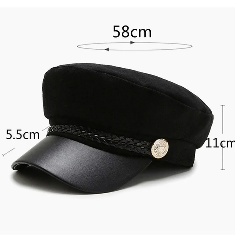 Autumn fashion Cotton women hat British style warm retro newsboy caps military octagonal cap female visor caps