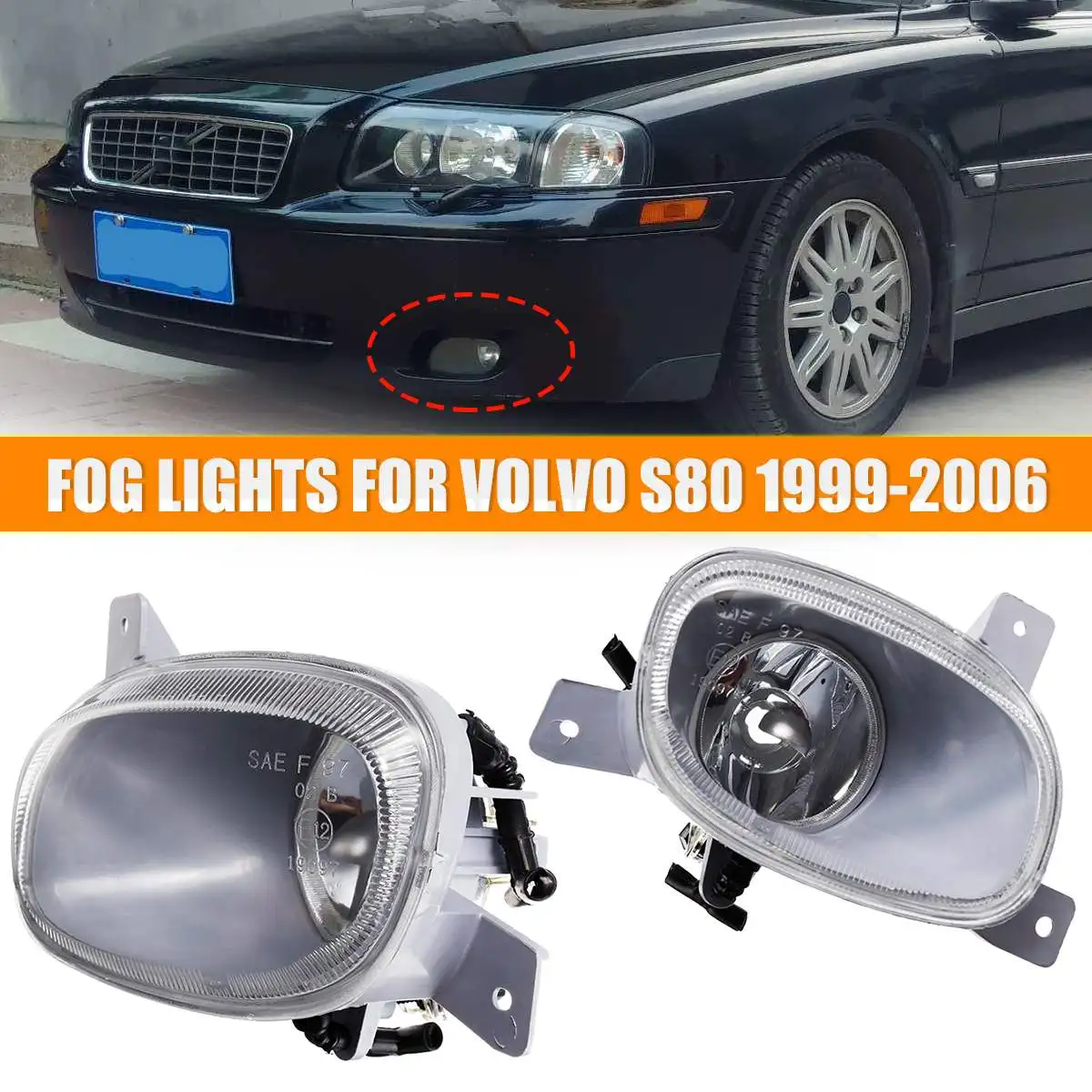 8620224 For Volvo S80 1999-2006 Front Left Driver Side Fog Light Lamp No Bulb