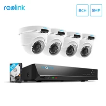 Reolink 5MP камера системы 8ch PoE NVR и 4 ip-камеры с питанием по PoE Купол Открытый HD видеонаблюдения комплект 2 ТБ HDD RLK8-420D4-5MP