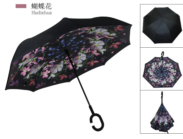 Двухслойный складной зонт Parapluie с защитой от ультрафиолета и защитой от солнца и дождя для мужчин и женщин - Цвет: as picture color