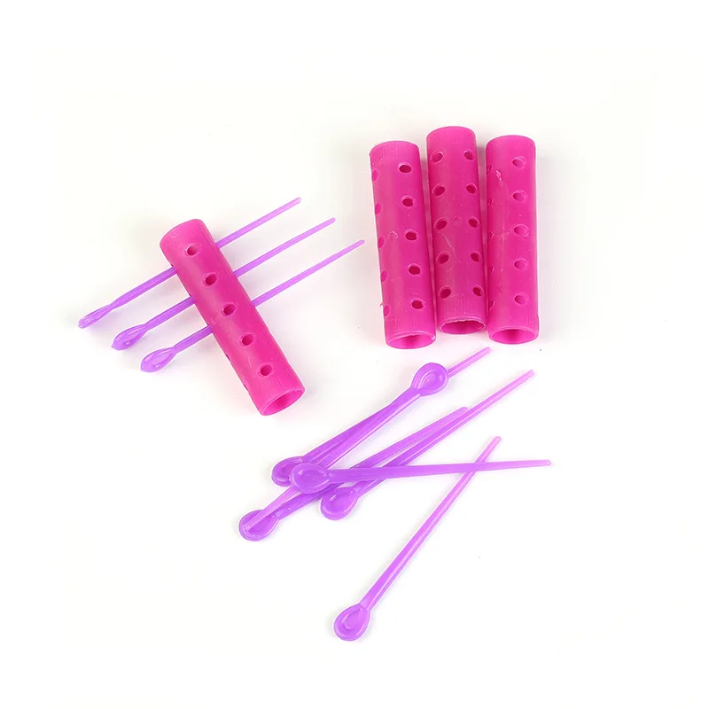 Plastic Hair Rollers Hair Pins Kit Cold Perm Rods Curler Bars Air Bang Clip Curling Fluffy Wavy Maker 3 Packs/set 44mm 1508