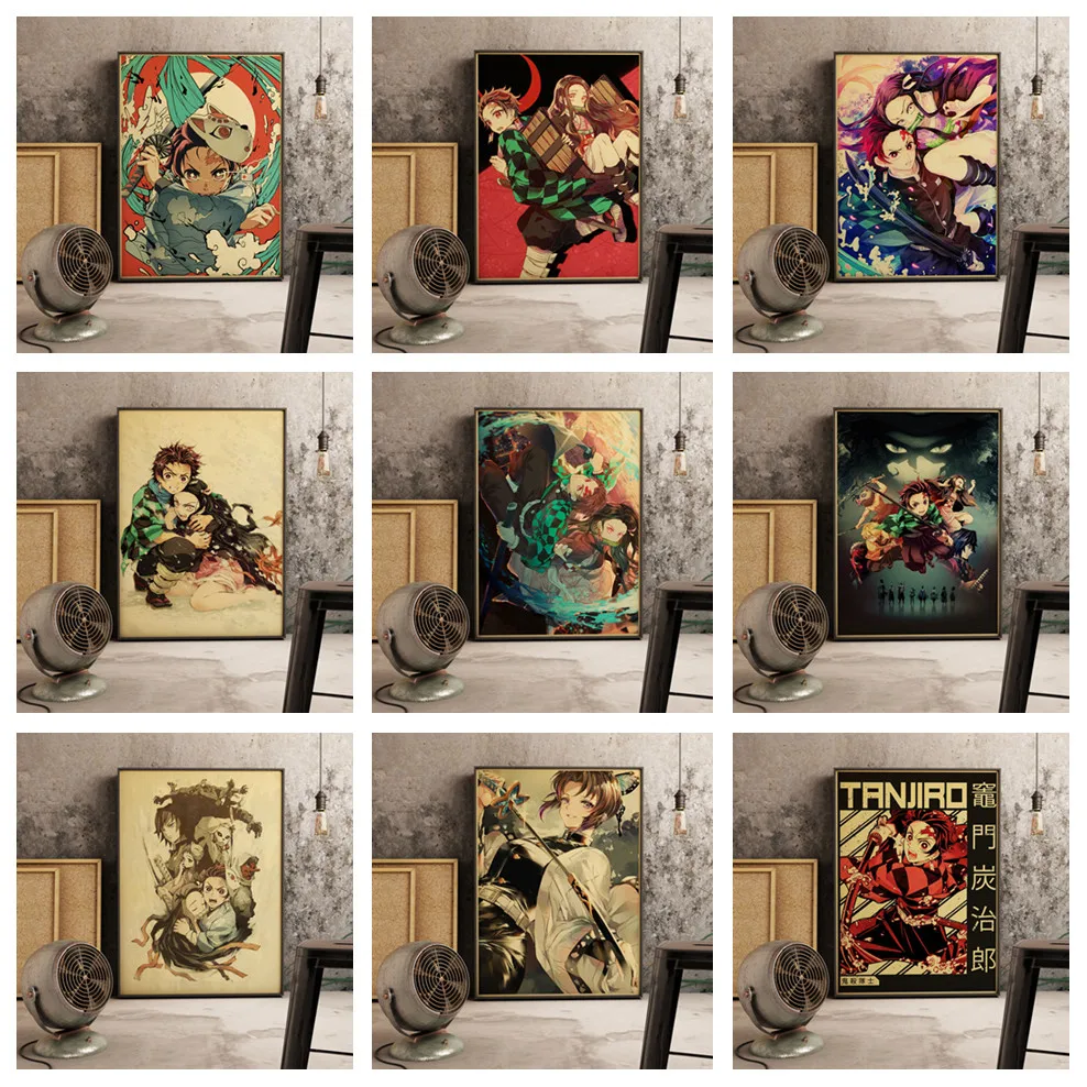 Demon Slayer: Kimetsu no Yaiba Tanjirou Nezuko Anime Art Decor Home Wall room Quality Canvas Painting Poster A770 | Дом и сад