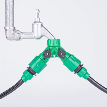 

Irrigation 2 Way Tap Garden Tap Irrigation Valve Hose Pipe Splitter 2 Way Quick Connector Adapter 1pcs