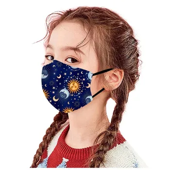 

Children's Mouth Mask Adjustable Windproof Foggy Haze Pollution Washable and Reusable Space Printed Mask Face Cover Mascarar