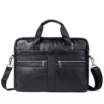 

Business Men's Briefcases Men's Bag Genuine Leather Messenger Bags Laptop Bag Leather Briefcase Office Bags for Men 2019
