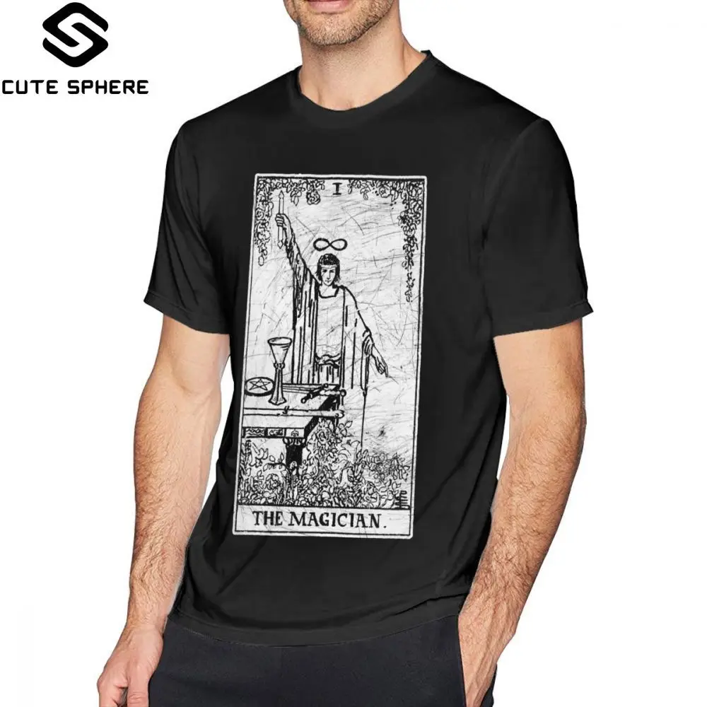 

Hippie T Shirt The Magician Tarot Card Major Arcana Fortune Telling Occult T-Shirt Male Short Sleeve Tee Shirt 100 Cotton Tshirt