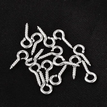 

500pcs Iron Screw Eye Pin Bail Peg for Half Drilled Beads 8x4x1mm Hole:2mm