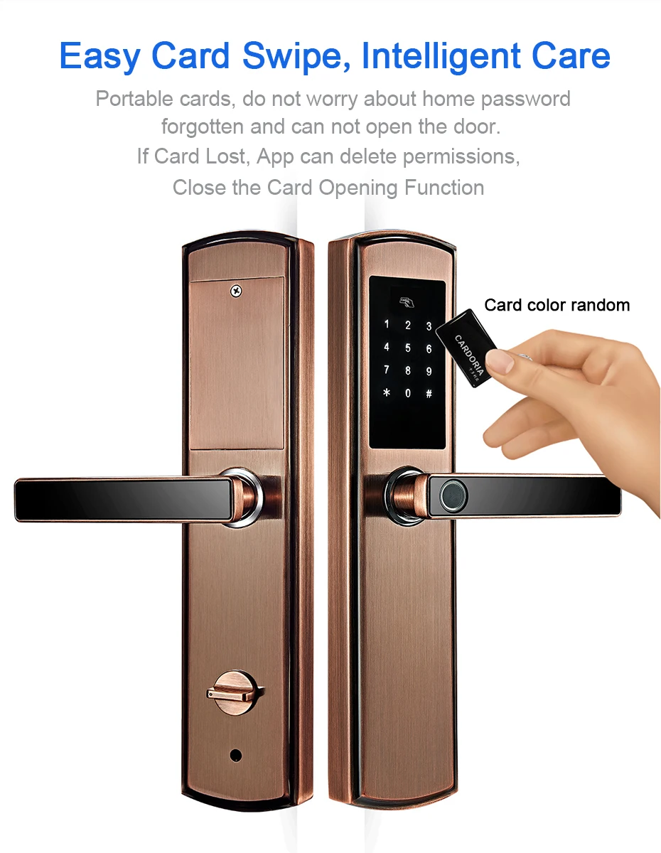 Smart Biometric Fingerprint Lock with Digital Password RFID Card Key Electronic Smart Fingerprint Door Lock keyless lock