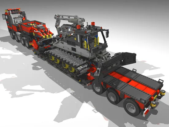Строительный блок ing Technology MOC грузовик каретка 8x4 со съемным погрузчиком