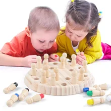 Jouets éducatifs Montessori pour enfants, jeu de mémoire en bois, jeu d'échecs, de maths, de capacité Cognitive, de couleur