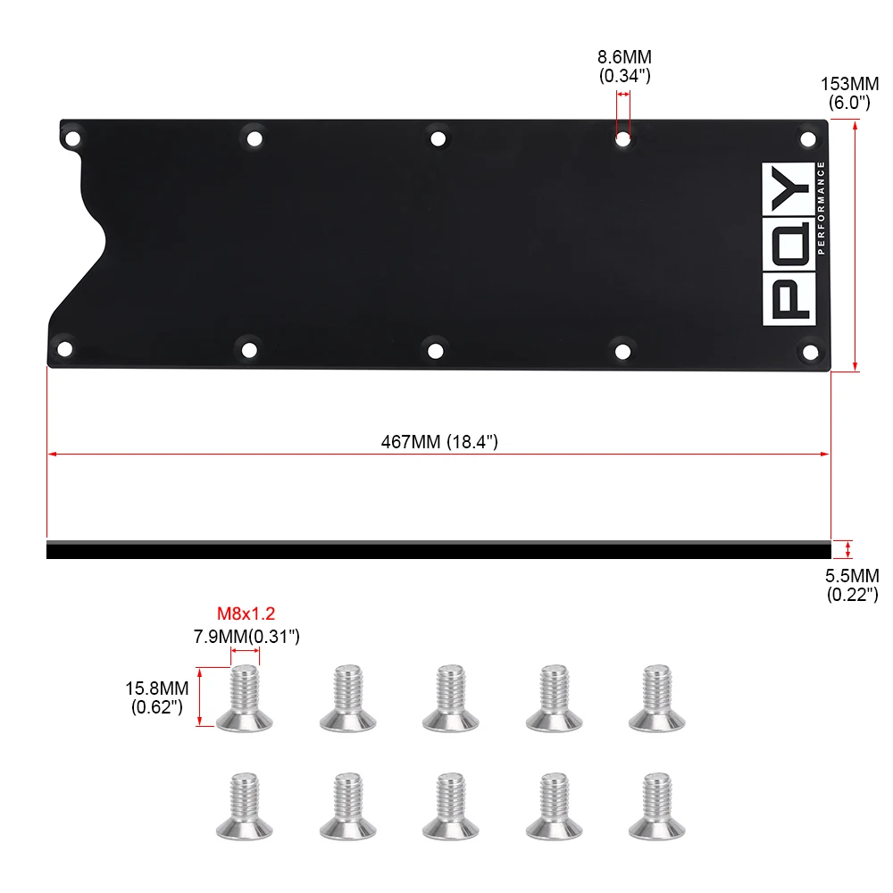 PQY-High Quality VALLEY Pan Cover Plate Low Profile Knock Sensor Delete for LSX LS1 Gen 3 PQY-VCC03