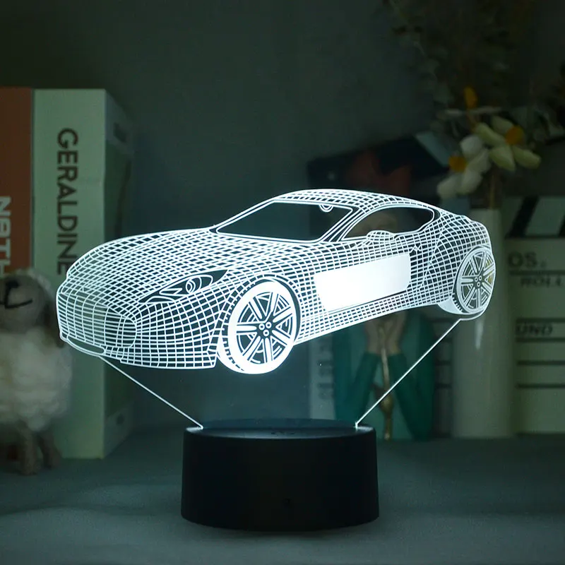 Ночник в форме бойфренда виде автомобиля с 3D светодиодной иллюзией | Лампы и