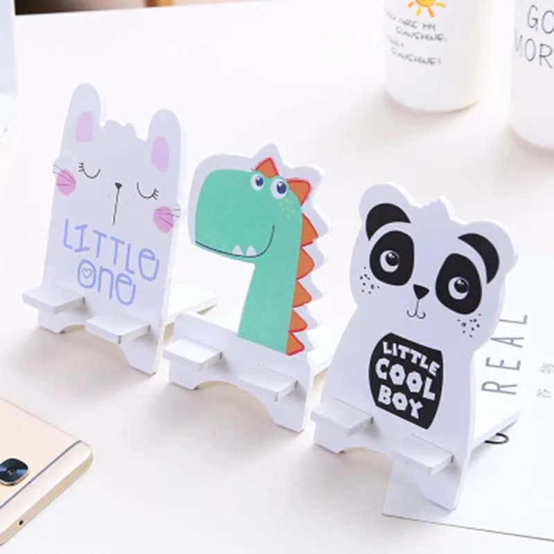 

2PCs Cute panda dinosaur cat pattern multi-function bracket mobile phone support shelf storage holder rack