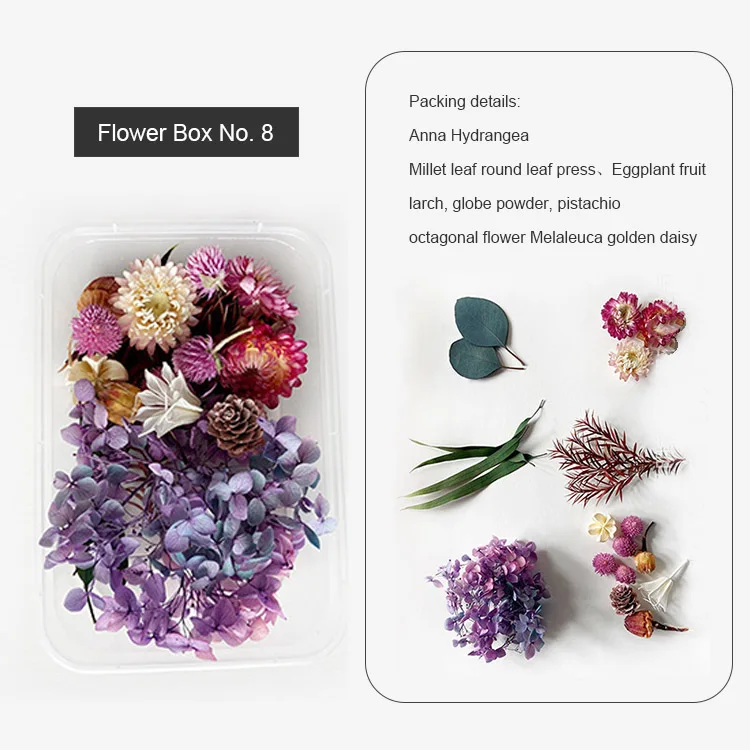 1 Box Real Dry Flower Dried Plants Natural Colorful DIY Frame Fan Embossing Materials Aromatherapy Candle Making Home Decoration 