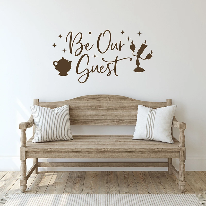 Beauty And The Beast Wall Decals Quotes Be Our Guest Vinyl Wall Decal Entrance Hall Guest Room Decor Kids Room Wall Decor X002 Wall Stickers Aliexpress