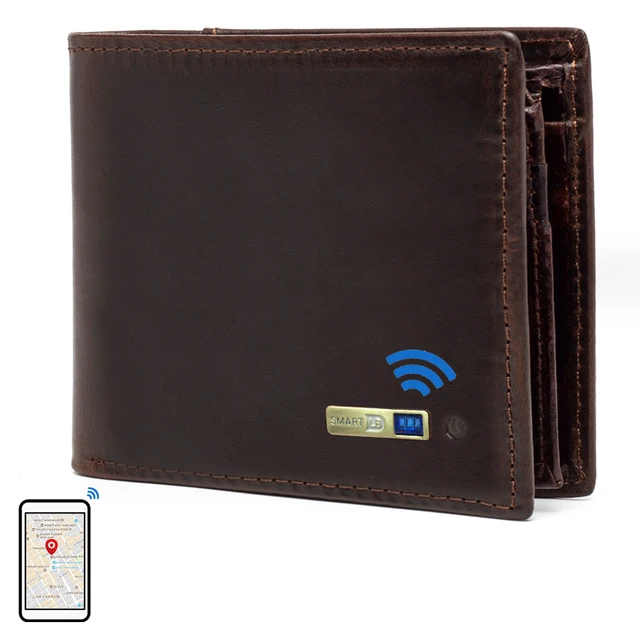 Smart GPS Record Cow Leather Wallet: The Perfect Blend of Style and Function