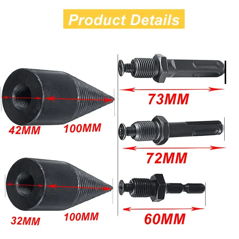 DOERSUPP 32 мм/42 мм высокоскоростная дровяная машина, сверло для дерева, конус, расширитель, перфоратор, сверло, Сплит, сверлильные инструменты