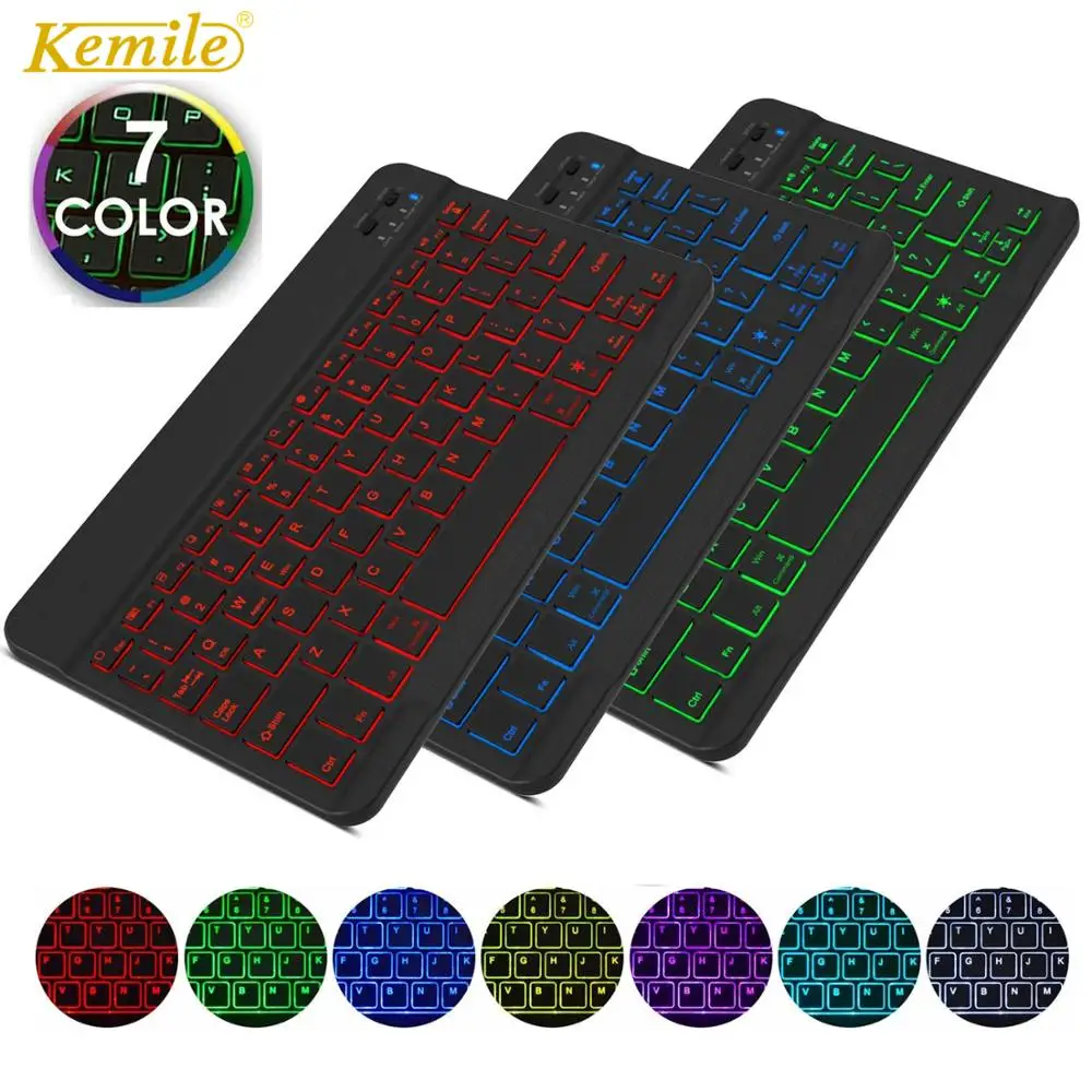 

Ultra Thin 7 Colors LED Backlit Backlight Wireless Russian/Spanish/Arabic Bluetooth Keyboard For iPad mini 7.9 inch keyboard