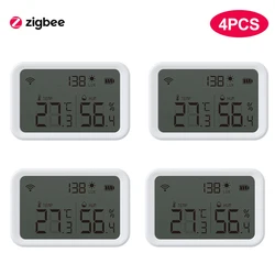 Tuya – capteur Wifi Zigbee de température et humidité, détecteur de lumière Lux, hygromètre d'intérieur, thermomètre avec écran LCD, fonctionne avec Tuya Hub 
