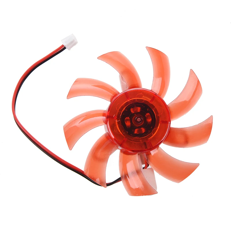 Computer Red Plastic VGA Video Card DC 12V Brushless Cooling Fan 2