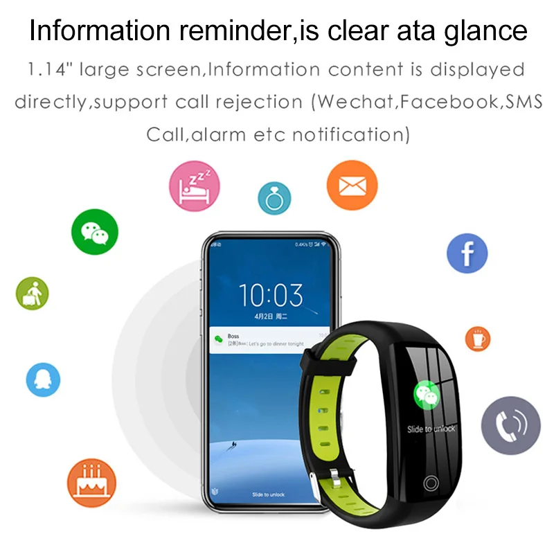  Smart Bracelet GPS Fitness Activity Tracker Waterproof Blood Pressure Watch Smart Band Health Wrist - 4000266600358