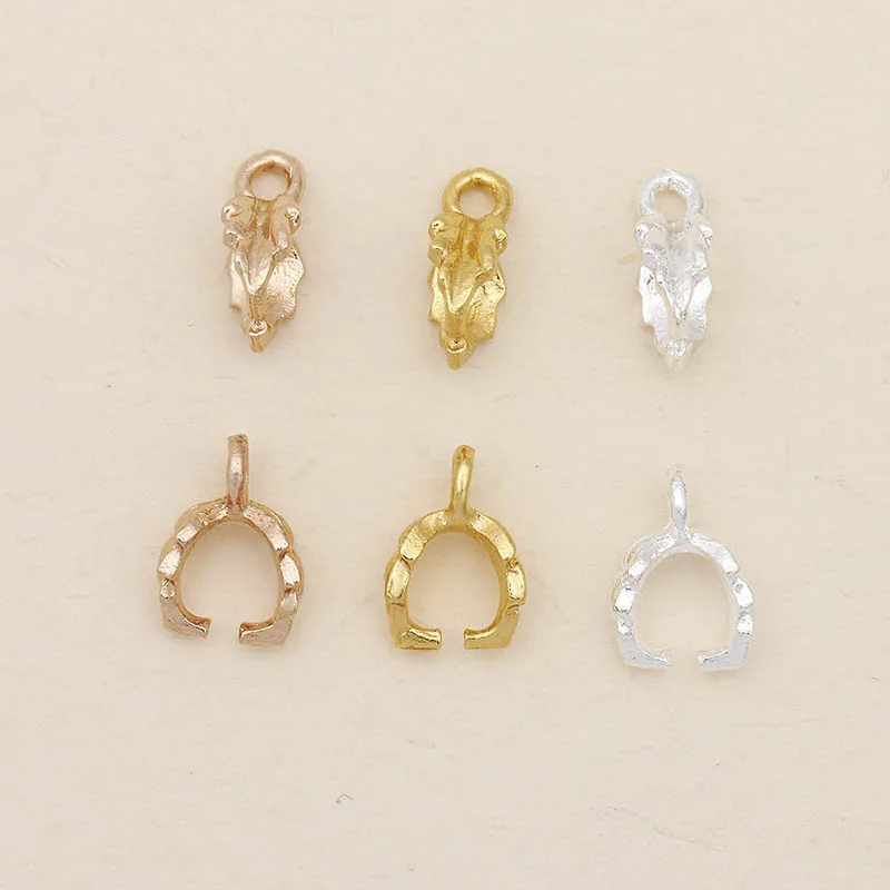 

20pcs Pendant Bails Clip Connector Gold Silver Fligree Leaf Clasp Accessories Supplies For Diy Jewelry Making Findings 7*11mm