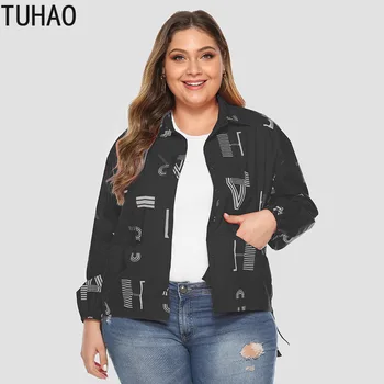 

TUHAO 2020 Spring Outerwear Coats Jackets Plus Size 5XL 4XL 3XL Ladies Print Long Sleeve Tops Jacket Outwear Coats Women WM07