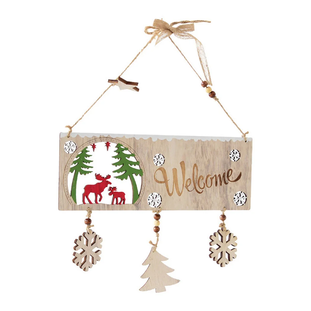 Xmas Doorplate Star Snowflake Angel Dangle Welcome Doorplate Hanging Pendant Home Decor New