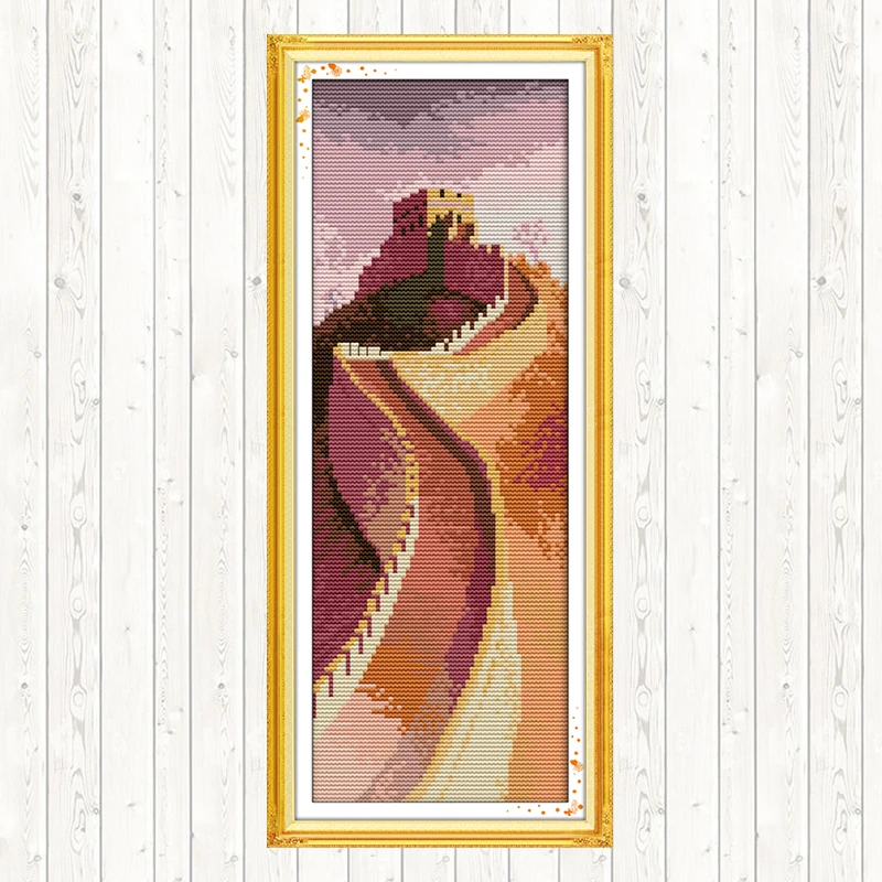 

The Great Wall of China Cross Stitch Kits DMC Cotton Thread Printed Canvas 14CT 11CT Counted and Stamped DIY Needlework Crafts