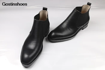 

Men Shoes Leather Mens Shoes Fashion High-top Pointed-toe Martin Trend Short Casual Formal Pointed Toe Ankle Genuine Leather