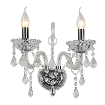 

Ridgeyard 2 Arm Wall Light Crystal Chandelier Lighting Glass Wall Light crystal Indoor Hanging Lamp