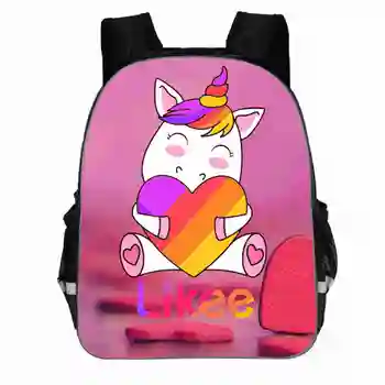 

3D Printed "LIKEE 1 (Like Video)" Backpack Women Russia Likee Bag Softback Bookbag Single Zipper School Bags 11/16 Inch