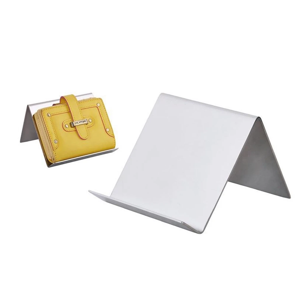 Women Leather Wallet Holder Rack Phone Stand Ipad Display Stainless Steel Metal Organizer Bracket Purse | Дом и сад