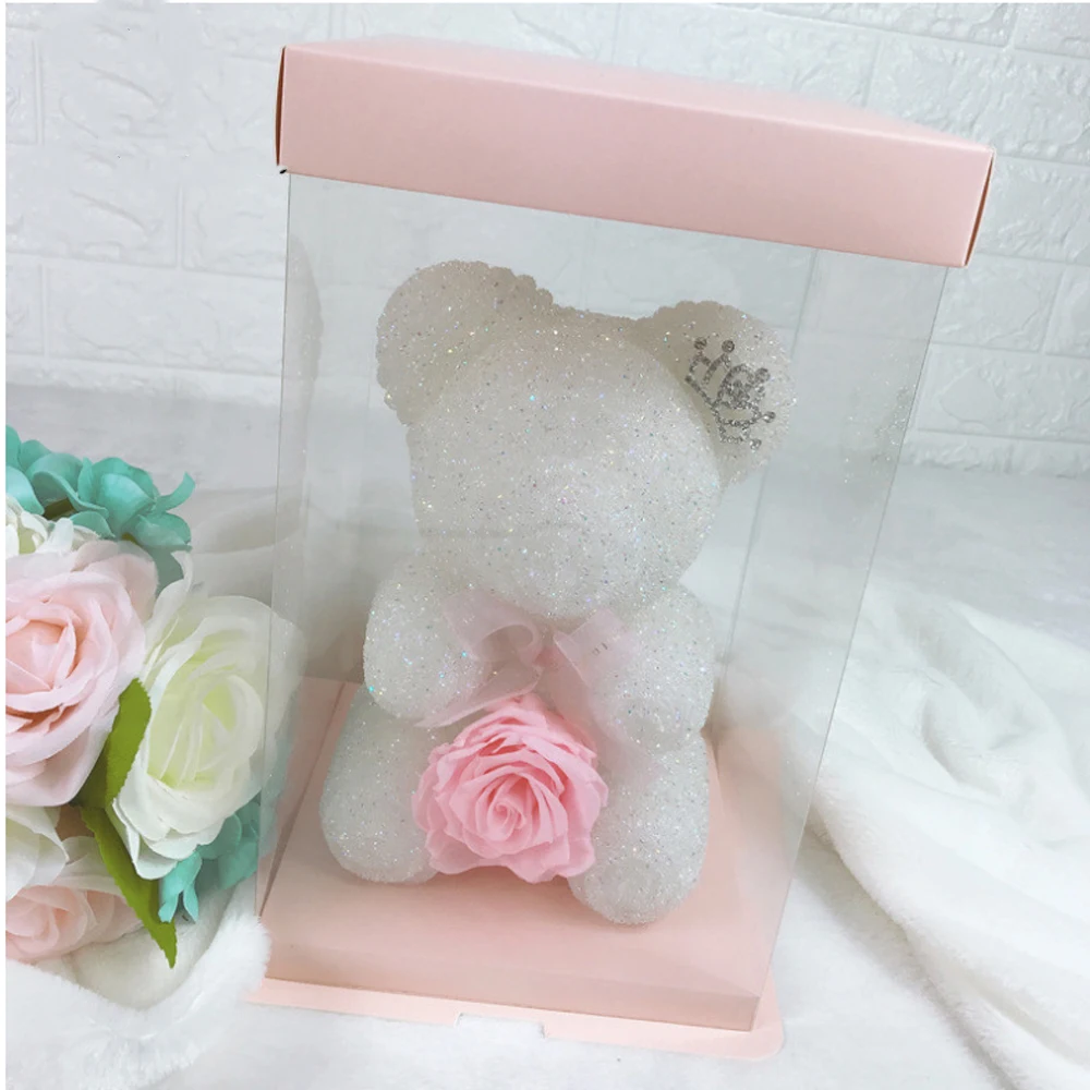 

Exquisite Gift Eternal Flower Christmas Decoration Crystal Diamond Christmas Home Decor Ornament Eternal Flower Diamond Bear