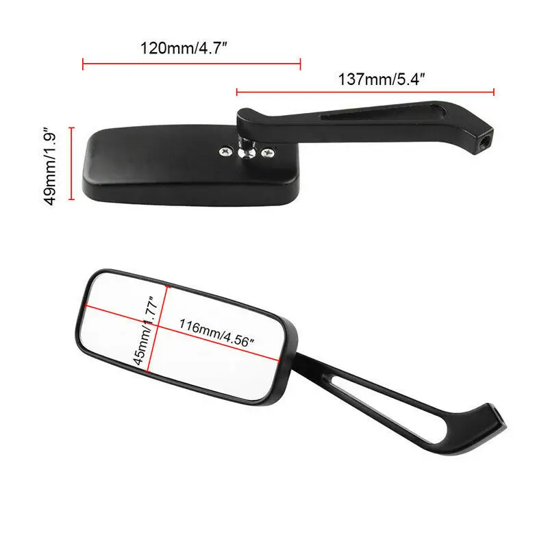 Новые универсальные мотоциклетные прямоугольные зеркала заднего вида DIY мотоциклетные рамки, аксессуары боковые зеркала