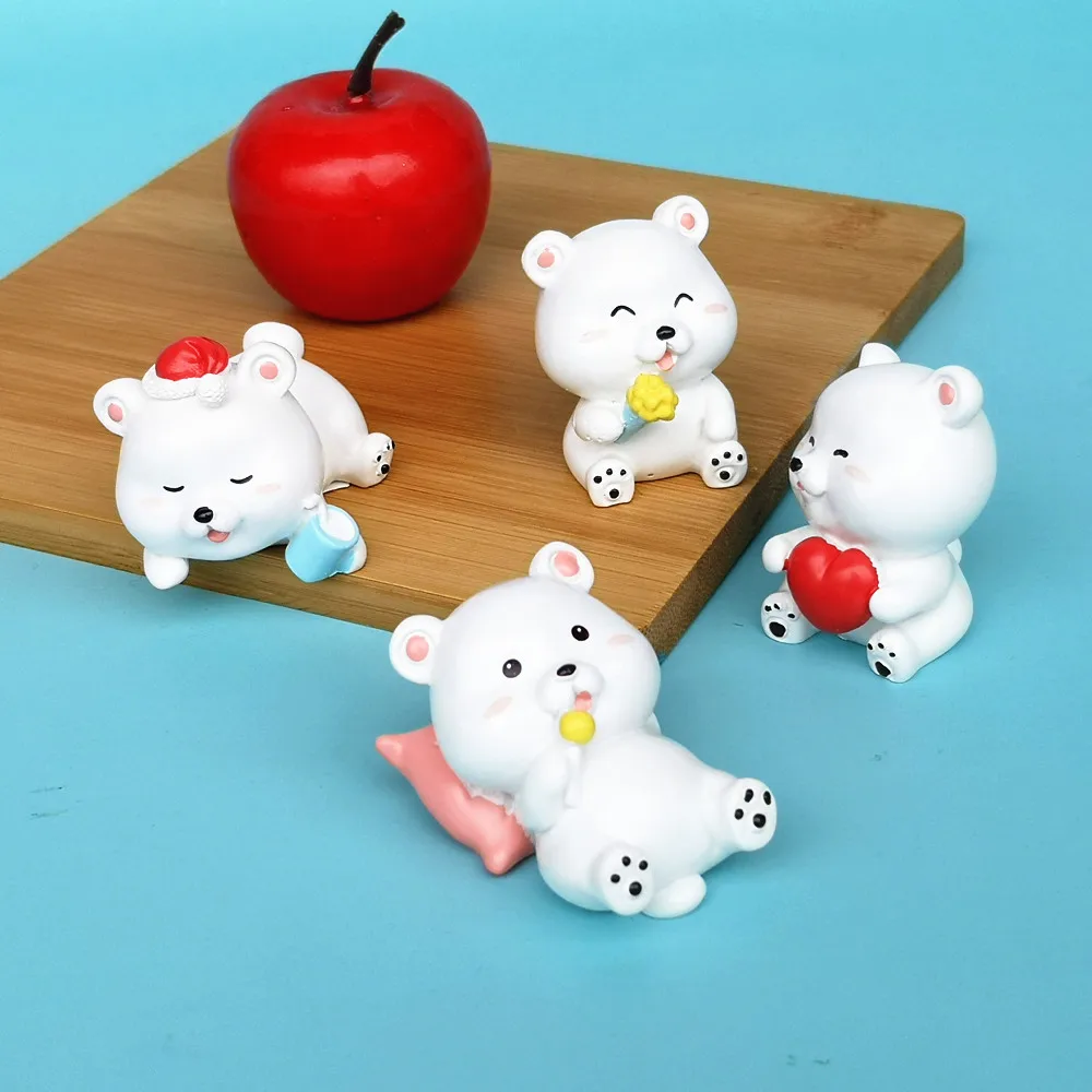 Милый белый медведь животное миниатюрный Сказочный садовый орнамент сделай сам