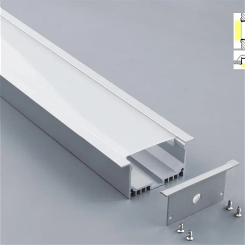 YANGMIN 20-50m/lot Free Shipping 6.6ft/2M 70x32mm Silver U-Shape Internal Width 39mm LED Aluminum Channel System with Cover yangmin 0 5m pcs u shaped aluminum profiles with cover and end caps