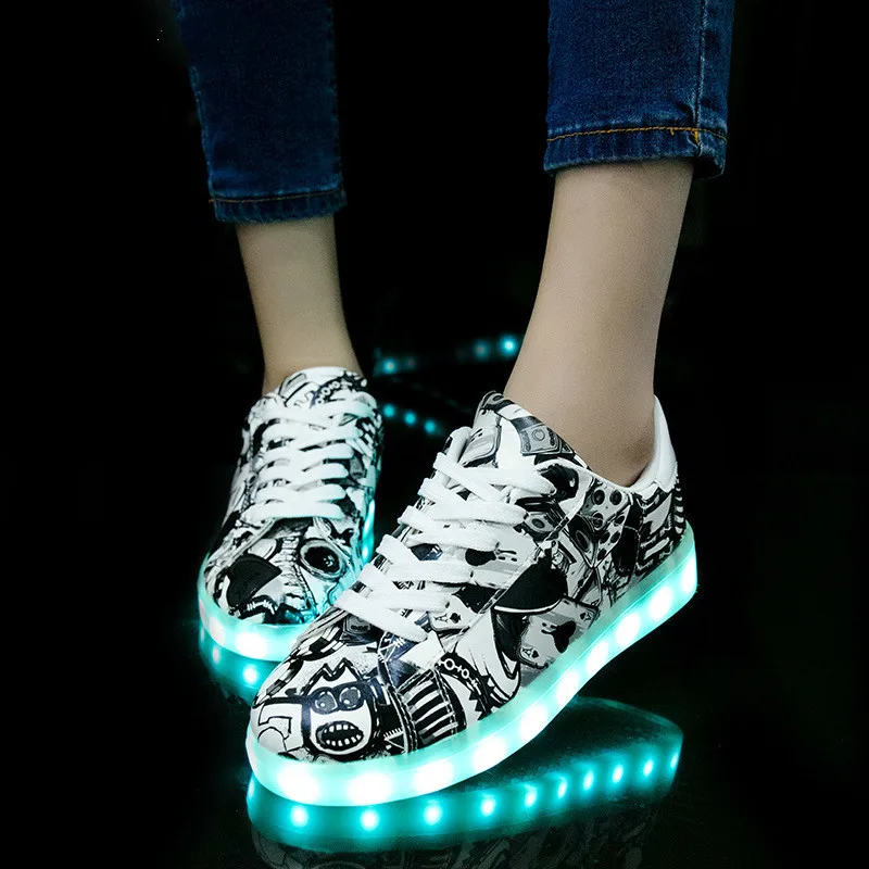 

Size 27-42 LED Shoes Luminous Sneakers Light Shoes Glowing Sneakers with Luminous Sole Basket for Boys&Girls Kids Feminino Tenis