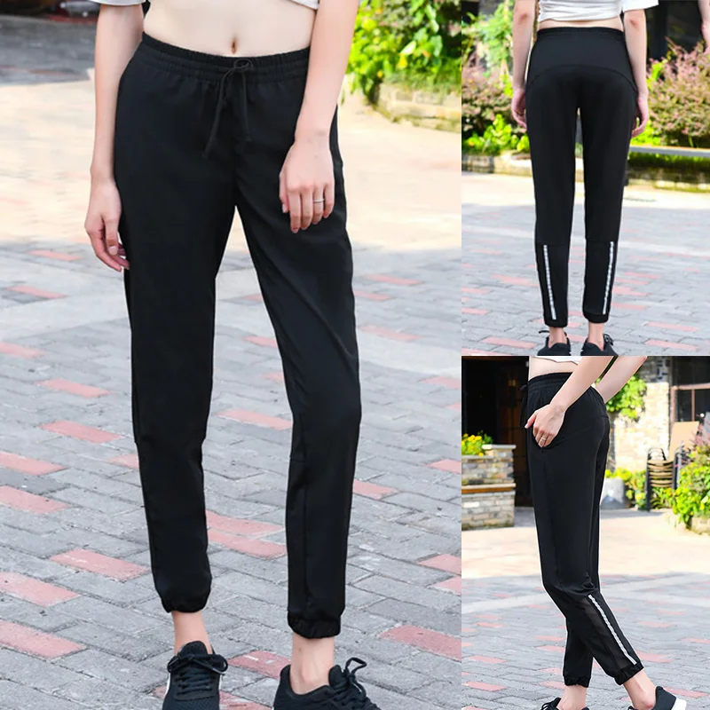 

Wholesale Women Sport Pants Reflective Yoga Compression Running Tights Female Mesh Fitness Leggings Trousers G66