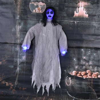 

Spooky Halloween Female Ghost Haunted House Horror Halloween Animated Decor Electric Bright Eyes Spooky Halloween Grim Ghost
