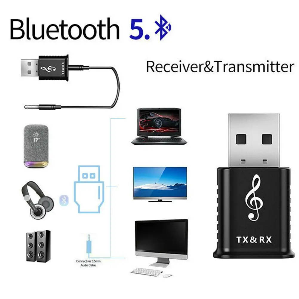 Автомобильный Bluetooth 5,0 аудио приемник передатчик беспроводной стерео музыка 3,5 мм AUX разъем аудио рецептор USB мини Bluetooth адаптер